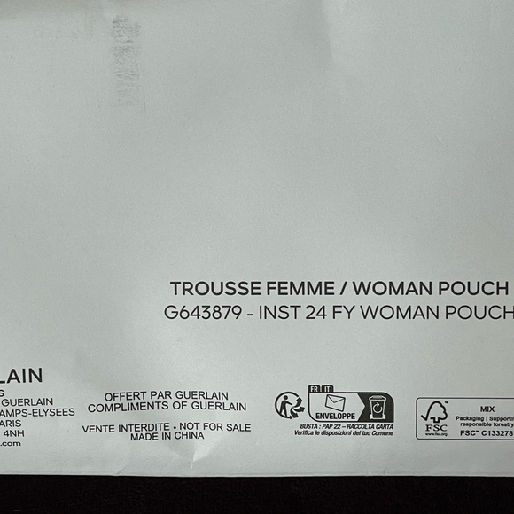GUERLAIN PARIS WOMAN POUCH WHITE NWT🌟🌟🌟 - Picture 9 of 9